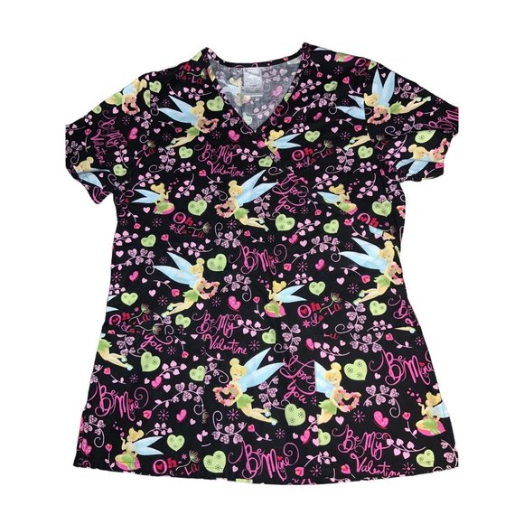 Valentine's Day Scrub Top Disney Tinkerbell size small - Picture 2 of 9